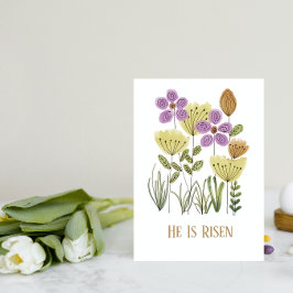 Er ist die Osterfloralkarte. Feiertagskarte