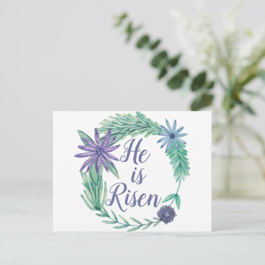 Er ist die religiöse Osterflora des Risen Postkarte (Stehend Vorderseite)