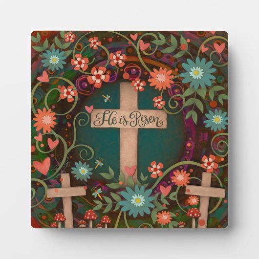 Er ist drei Kreuze Hübscher Glaubensinspiriertheit Fotoplatte (Vorderseite)