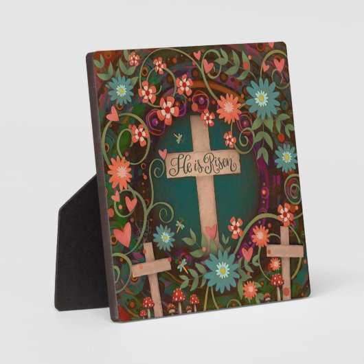 Er ist drei Kreuze Hübscher Glaubensinspiriertheit Fotoplatte (Vorderseite)