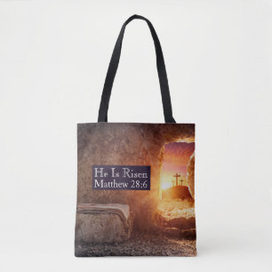 Er ist drei Kreuzungen leere Grabkirche Ostern Ris Tasche