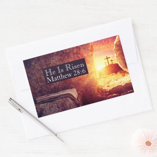 Er ist drei Übergänge leergefahr an Ostern ausgese Rechteckiger Aufkleber (Umschlag)