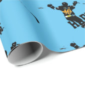 Er ist dumm! - Eishockey-Spieler Geschenkpapier (Rolleneckpunkt)