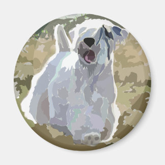 Er ist ein Angel - Sealyham sonnt auf dem Feld Magnet