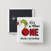 Er ist ein Böser | Grinch Geburtstag Button (Vorne & Hinten)