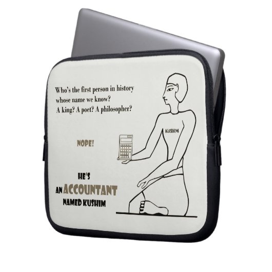 "Er ist ein Buchhalter, der genannt wird Kushim " Laptopschutzhülle (Vorderseite Links)