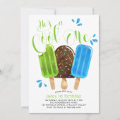 Er ist ein Cooler One Boy Popsicle Einladung (Vorderseite)