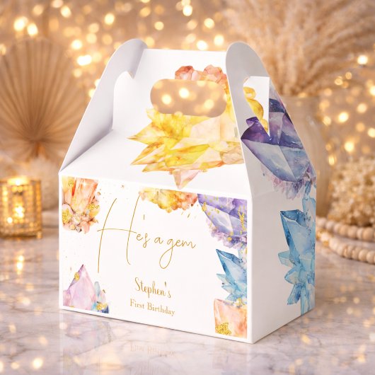Er ist ein Gem Birthday Crystals Boy's Aquarell Geschenkschachtel