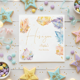 Er ist ein Gem Birthday Crystals Boy's Aquarell Serviette