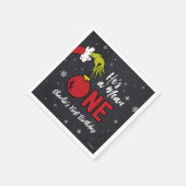 Er ist ein Gemeiner | Grinch Chalkboard Geburtstag Serviette (Ecke)