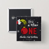 Er ist ein Gemeiner | Grinch Geburtstag Button (Vorne & Hinten)