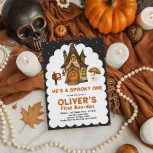 Er ist ein gruseliger Kerl Spukhaus 1. Geburtstag Einladung