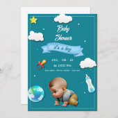 Er ist ein Junge! Einladung (Vorne/Hinten)