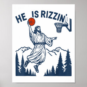 Er ist ein lustiger Oster-Bysketbyll-Christen reli Poster