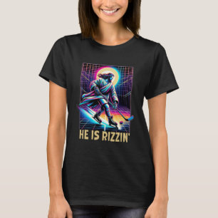 Er ist ein Rizzin christlicher Eishockey-Liebhaber T-Shirt