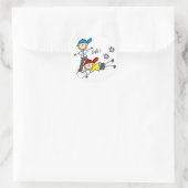 Er ist ein sicherer Baseballaufkleber Runder Aufkleber (Tasche)