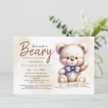 Er ist ein süßer Teddybär-Junge, Babyparty-Wasserf