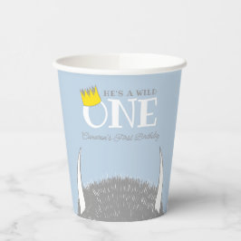 Er ist ein Wild One - 1. Geburtstag Crown Blue Pappbecher