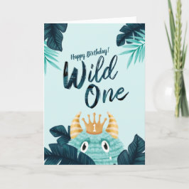 Er ist ein Wild One Blue Monster & Tropical Jungle Karte