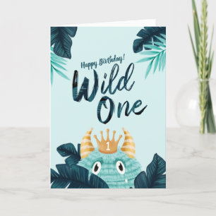 Er ist ein Wild One Blue Monster & Tropical Jungle Karte