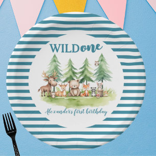 Er ist ein wilder Mensch - Woodland Animals 1. Pappteller