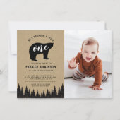 Er ist ein Wilder | Rustikales erstes Foto zum Geb Einladung (Vorderseite)