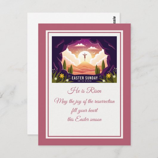 Er ist erwischt" Happy Oaster - anpassbare religiö Postkarte (Vorne/Hinten)