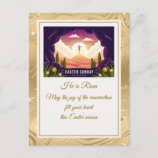 Er ist erwischt" Happy Oaster - anpassbare religiö Postkarte (Vorderseite)