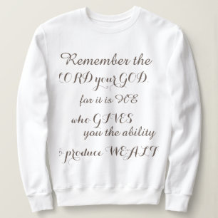 Er ist es, der Power gibt, um ein Bibelangebot zu Sweatshirt