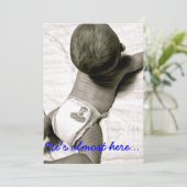 Er ist fast hier, Babydusche Einladung (Stehend Vorderseite)