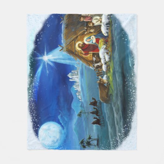 "Er ist Geboren" Fleecedecke (Vorderseite)