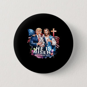 Er ist gefeuert Jesus Funny Trump US Flag Happy Button