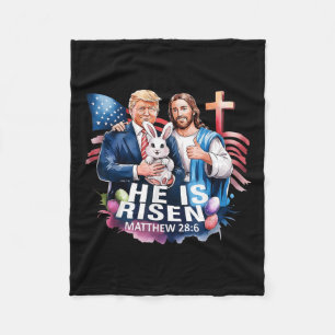 Er ist gefeuert Jesus Funny Trump US Flag Happy Fleecedecke