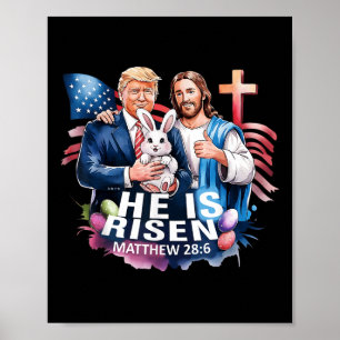 Er ist gefeuert Jesus Funny Trump US Flag Happy Poster