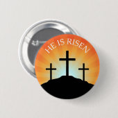 Er ist gegen den Osterknopf von Sonnenaufgang ange Button (Vorne & Hinten)