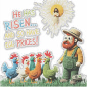 Er ist gestiegen... und so haben Eierpreise! Aufkleber (Vorderseite)