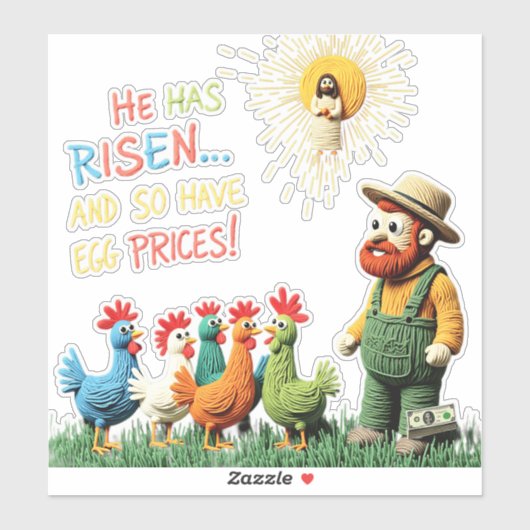 Er ist gestiegen... und so haben Eierpreise! Aufkleber (Blatt)