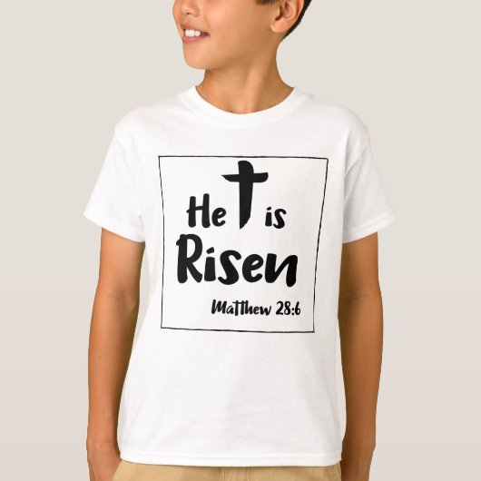 Er ist gestiegene Ostern-Schrift T-Shirt (Vorderseite)