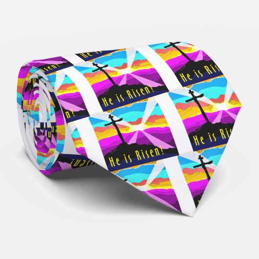 Er ist gestiegener querer christlicher krawatte (Gerollt)