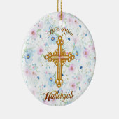 Er ist gestiegenes christliches Ostern Keramik Ornament (Rechts)