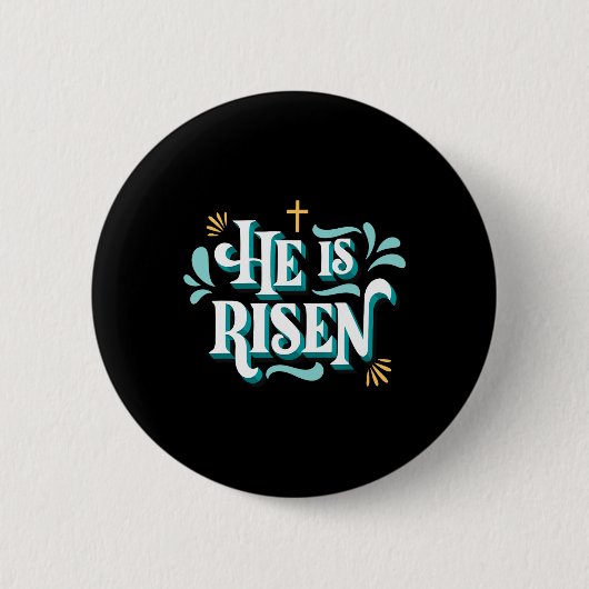 Er ist glücklich Ostern Christlichen Christus Jesu Button (Vorderseite)