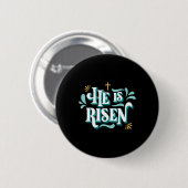 Er ist glücklich Ostern Christlichen Christus Jesu Button (Vorne & Hinten)