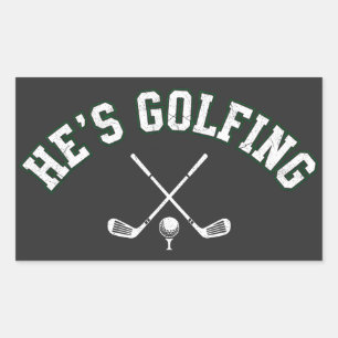 Er ist Golfen Lustiger Golfer Vater Golfen Mutter Rechteckiger Aufkleber