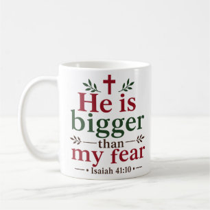 Er ist größer als meine Angst Biblische Ermutigung Kaffeetasse