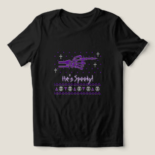 "Er ist gruselig!" Passendes Halloween-T-Shirt für Tri-Blend Shirt
