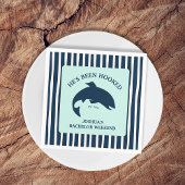 Er ist Hooked Fishing Bachelor Party Serviette