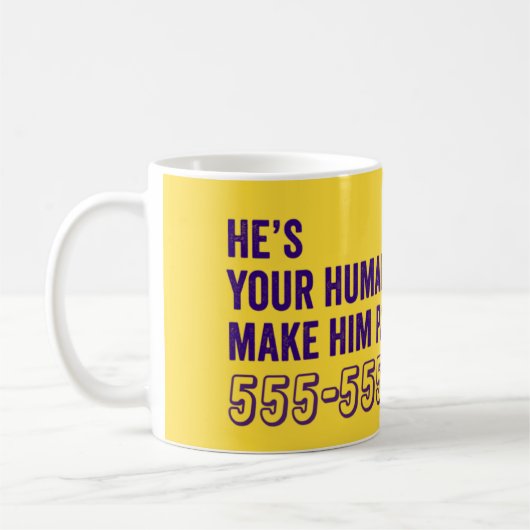 Er ist Ihr Mensch, der ihm Tasse zahlt. (Links)