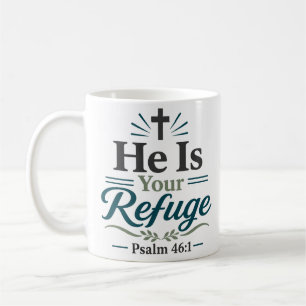 Er ist Ihre Zuflucht Spirituelle Ermutigungszitat Kaffeetasse