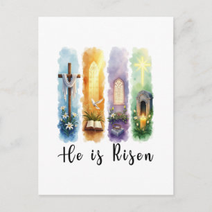 Er ist Jesus Christlich glücklicher Ostern Risen Feiertagspostkarte