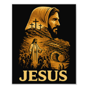 Er ist Jesus Christlich glücklicher Ostern Risen Fotodruck